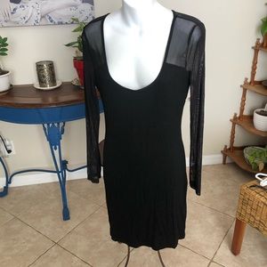 SHEIN M Black Long Sleeve Bodycon Dress